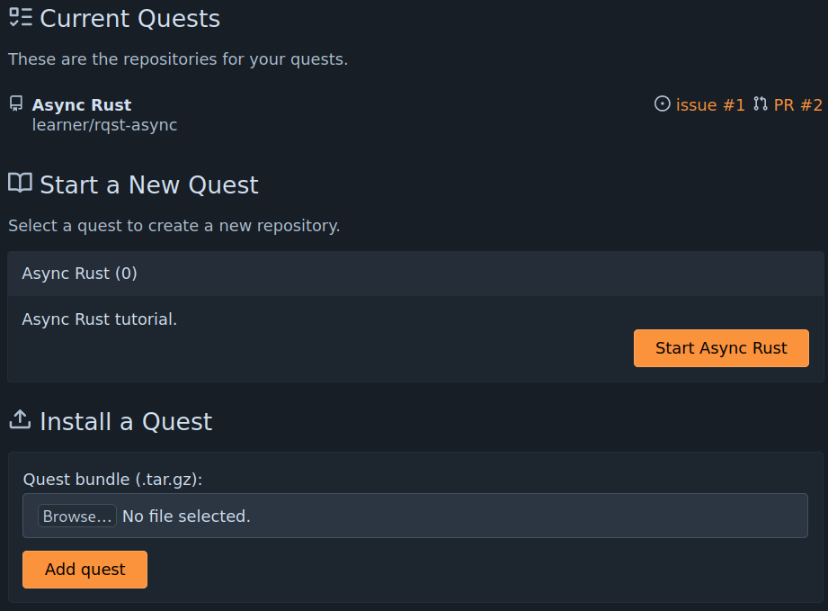 Quests Page